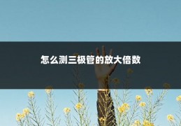 怎么测三极管的放大倍数