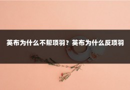 英布为什么不帮项羽?英布为什么反项羽