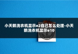 小天鹅洗衣机显示e2自己怎么处理-小天鹅洗衣机显示e10
