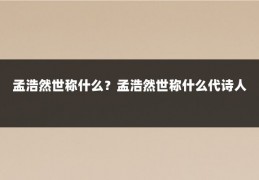 孟浩然世称什么?孟浩然世称什么代诗人
