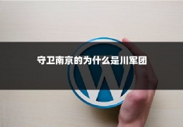 守卫南京的为什么是川军团