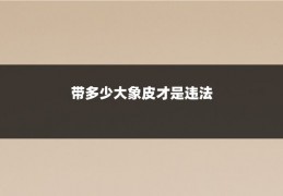 带多少大象皮才是违法