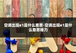 空调出现e1是什么意思-空调出现e1是什么意思格力