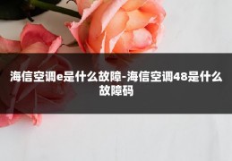海信空调e是什么故障-海信空调48是什么故障码