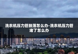 洗衣机压力管脱落怎么办-洗衣机压力管堵了怎么办