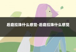 后庭拉珠什么感觉-后庭拉珠什么感觉