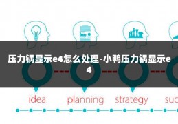 压力锅显示e4怎么处理-小鸭压力锅显示e4