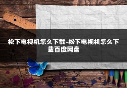 松下电视机怎么下载-松下电视机怎么下载百度网盘