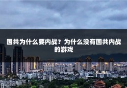 国共为什么要内战？为什么没有国共内战的游戏