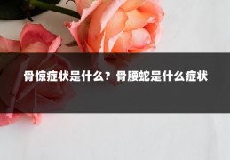 骨惊症状是什么?骨腰蛇是什么症状