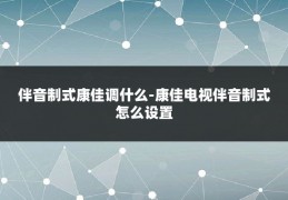 伴音制式康佳调什么-康佳电视伴音制式怎么设置