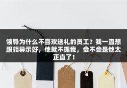 领导为什么不喜欢送礼的员工？我一直想跟领导示好，他就不理我，会不会是他太正直了！