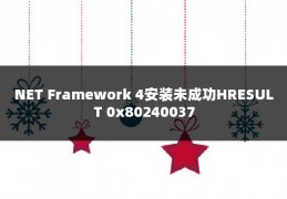 NET Framework 4安装未成功HRESULT 0x80240037