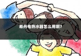 希丹电热水器怎么用啊?