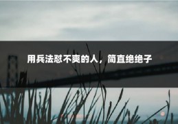 用兵法怼不爽的人，简直绝绝子