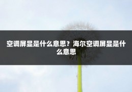 空调屏显是什么意思?海尔空调屏显是什么意思