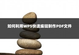 如何利用WPS快速编辑制作PDF文件