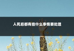 人死后都有些什么事情要处理