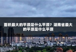 面积最大的平原是什么平原？湖南省最大的平原是什么平原
