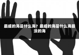 最咸的海是什么海？最咸的海是什么海最淡的海