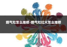 燃气灶怎么维修-燃气灶红火怎么维修