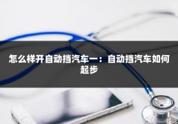 怎么样开自动挡汽车一：自动挡汽车如何起步