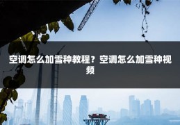 空调怎么加雪种教程？空调怎么加雪种视频