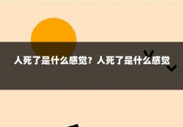 人死了是什么感觉？人死了是什么感觉