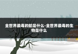 全世界最毒的蛇是什么-全世界最毒的生物是什么