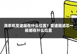 洗衣机变速箱在什么位置？变速箱滤芯一般都在什么位置