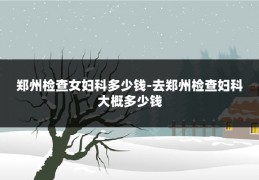 郑州检查女妇科多少钱-去郑州检查妇科大概多少钱