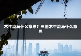 木牛流马什么意思?三国木牛流马什么意思