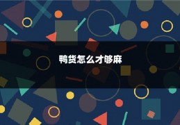 鸭货怎么才够麻
