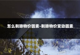怎么剔除物价因素-剔除物价变动因素
