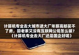 计算机专业去大城市进大厂年薪高却买不了房，回老家又没有互联网公司怎么破？（计算机专业去大厂还是国企好呢）