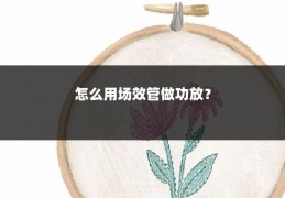 怎么用场效管做功放?