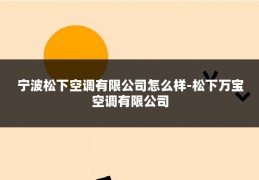 宁波松下空调有限公司怎么样-松下万宝空调有限公司