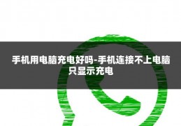 手机用电脑充电好吗-手机连接不上电脑只显示充电