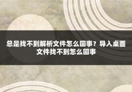总是找不到解析文件怎么回事？导入桌面文件找不到怎么回事