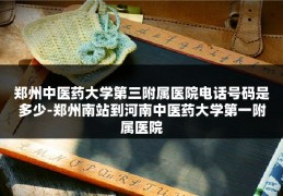 郑州中医药大学第三附属医院电话号码是多少-郑州南站到河南中医药大学第一附属医院