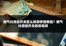 燃气灶微动开关怎么拆卸修理教程？燃气灶微动开关拆卸视频
