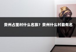 贵州占里村什么名族？贵州什么村最有名