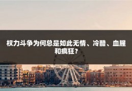 权力斗争为何总是如此无情、冷酷、血腥和疯狂？