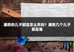 康熙的儿子都是怎么死的?康熙几个儿子都是谁