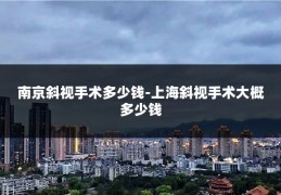 南京斜视手术多少钱-上海斜视手术大概多少钱