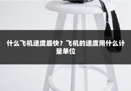 什么飞机速度最快?飞机的速度用什么计量单位