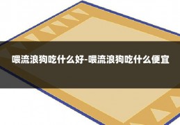 喂流浪狗吃什么好-喂流浪狗吃什么便宜