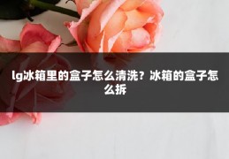 lg冰箱里的盒子怎么清洗?冰箱的盒子怎么拆
