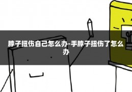脖子扭伤自己怎么办-手脖子扭伤了怎么办