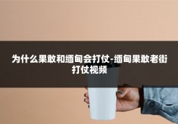 为什么果敢和缅甸会打仗-缅甸果敢老街打仗视频